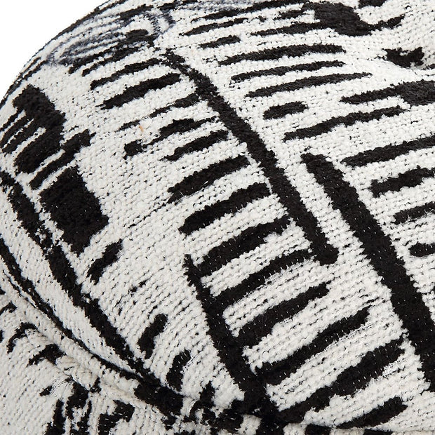 Uttermost Dialogue Black And Off White Round Ottoman
