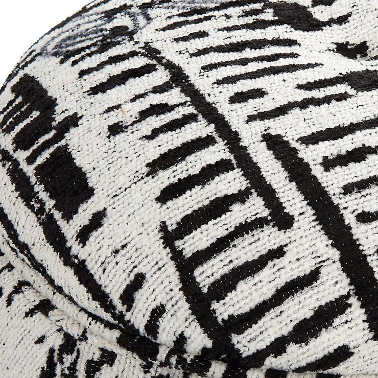 Uttermost Dialogue Black And Off White Round Ottoman