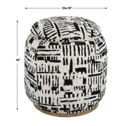 Uttermost Dialogue Black And Off White Round Ottoman