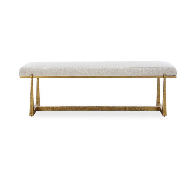 Uttermost Midas Bench With Textured Antique Gold Finish