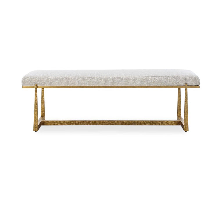 Uttermost Midas Bench With Textured Antique Gold Finish
