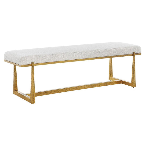 Uttermost Midas Bench With Textured Antique Gold Finish