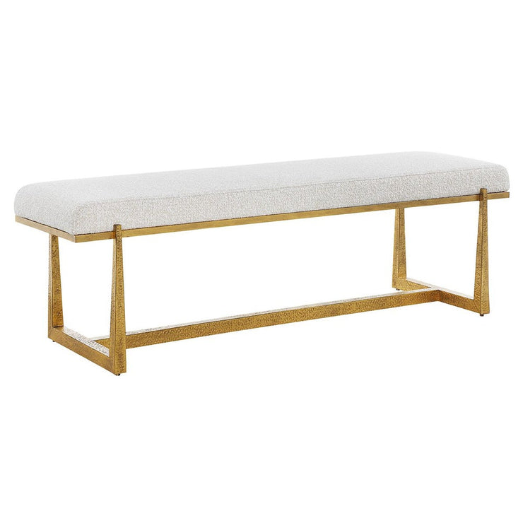 Uttermost Midas Bench With Textured Antique Gold Finish