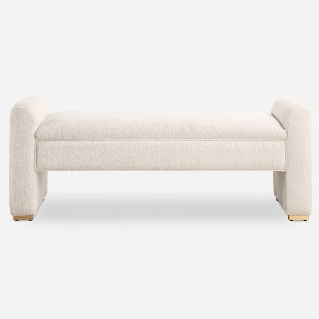 Uttermost Caliste Bench With Textured Ivory Boucle
