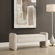 Uttermost Caliste Bench With Textured Ivory Boucle