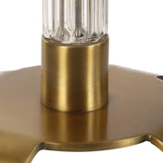 Uttermost York Mid-Century Crystal Column Buffet Lamp With White Linen Shade