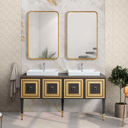 Casa Bella Living Rounded Corners Finished With Gold Leaf Mirror