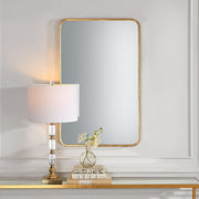 Casa Bella Living Rounded Corners Finished With Gold Leaf Mirror