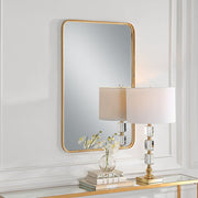 Casa Bella Living Rounded Corners Finished With Gold Leaf Mirror