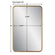 Casa Bella Living Rounded Corners Finished With Gold Leaf Mirror