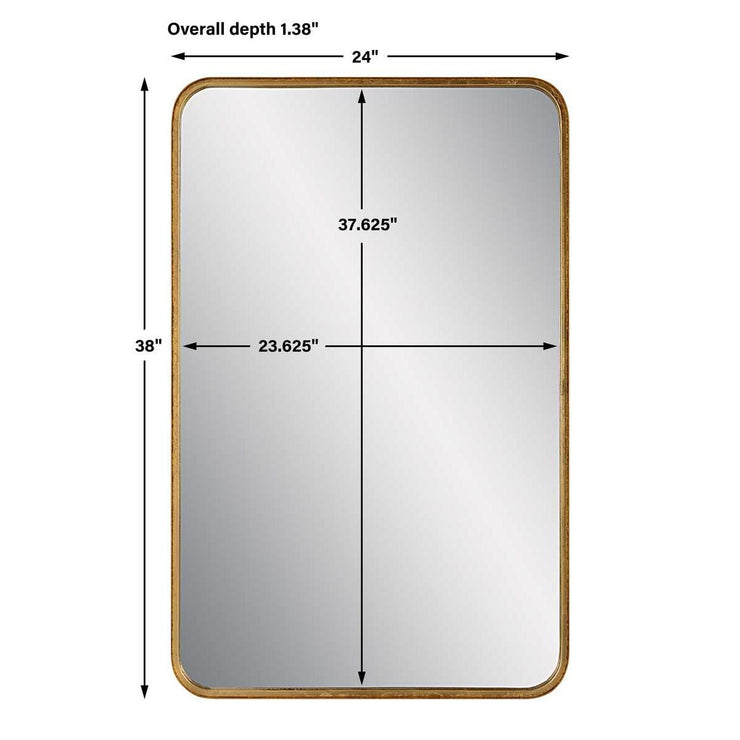 Casa Bella Living Rounded Corners Finished With Gold Leaf Mirror