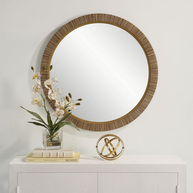 Casa Bella Living Relaxing Round Rattan Look Alike Mirror