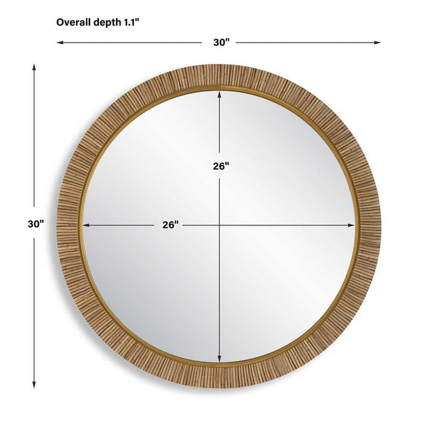 Casa Bella Living Relaxing Round Rattan Look Alike Mirror