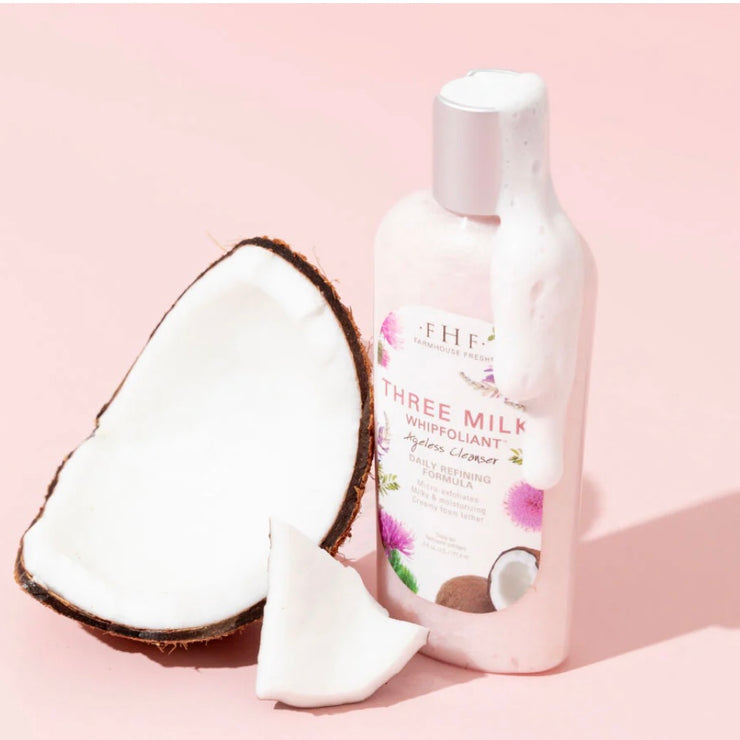 Farmhouse Fresh Three Milk Whipfoliant Ageless Cleanser 6 oz. Bottle