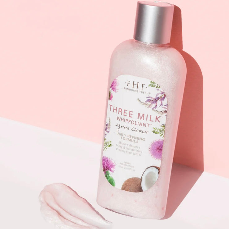 Farmhouse Fresh Three Milk Whipfoliant Ageless Cleanser 6 oz. Bottle