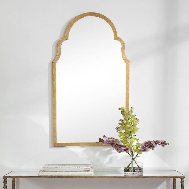 Casa Bella Living Beautiful Arched Top Finished With Gold Leaf Mirror