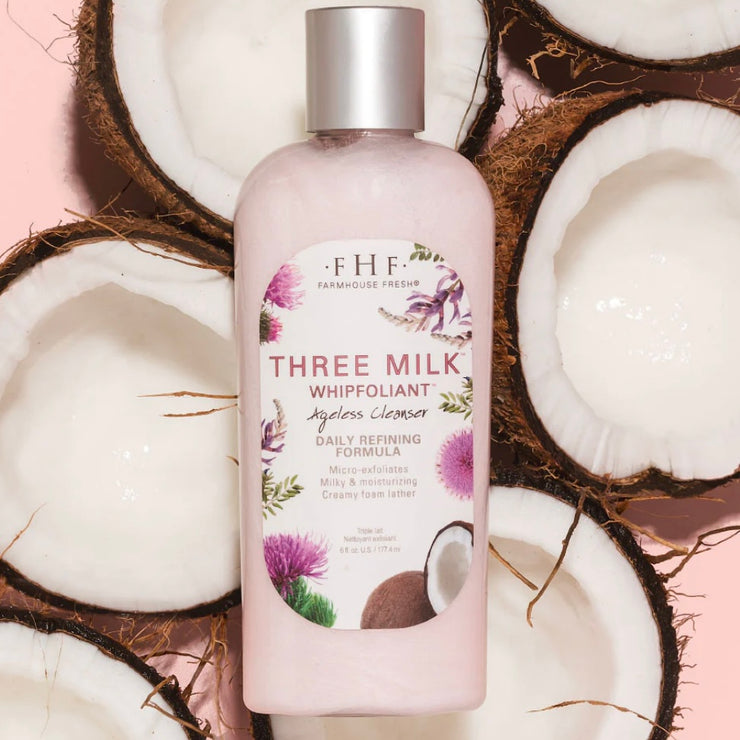 Farmhouse Fresh Three Milk Whipfoliant Ageless Cleanser 6 oz. Bottle