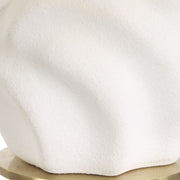 Uttermost Bora Matte White Glazed Swirl Base Accent Lamp With White Linen Shade