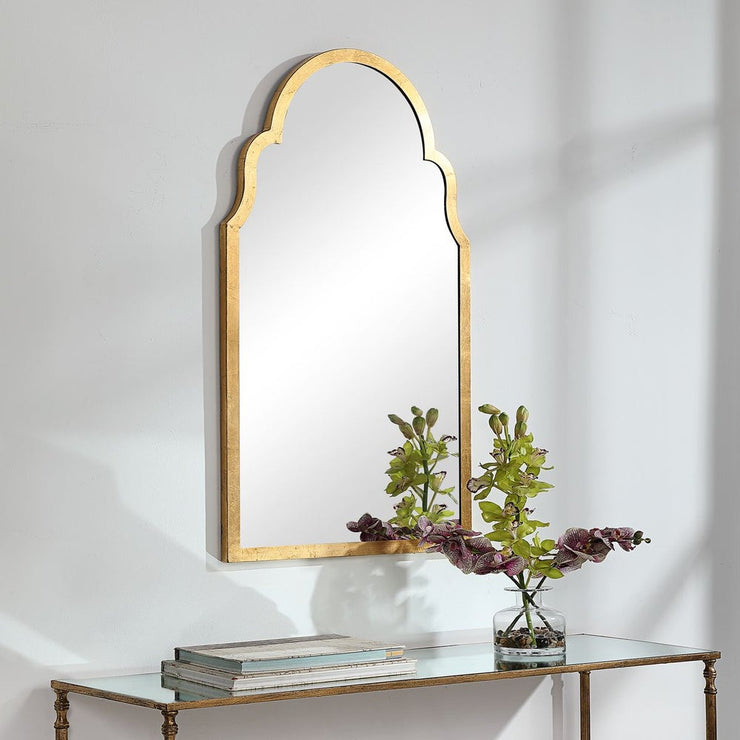 Casa Bella Living Beautiful Arched Top Finished With Gold Leaf Mirror