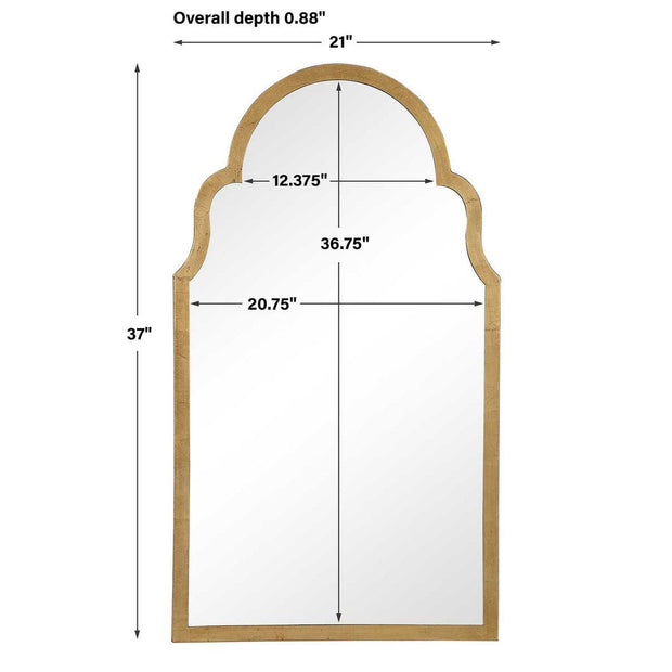 Casa Bella Living Beautiful Arched Top Finished With Gold Leaf Mirror