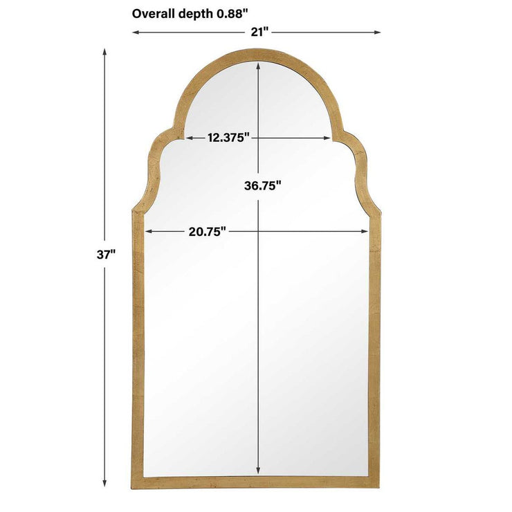 Casa Bella Living Beautiful Arched Top Finished With Gold Leaf Mirror