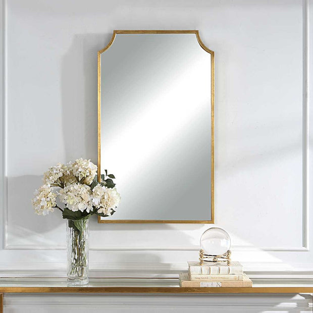 Casa Bella Living Curved Corners Gold Leaf Mirror