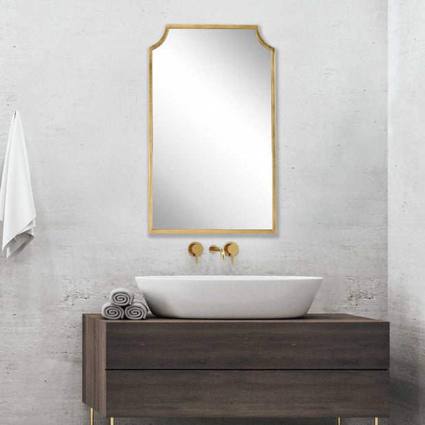 Casa Bella Living Curved Corners Gold Leaf Mirror