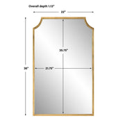 Casa Bella Living Curved Corners Gold Leaf Mirror