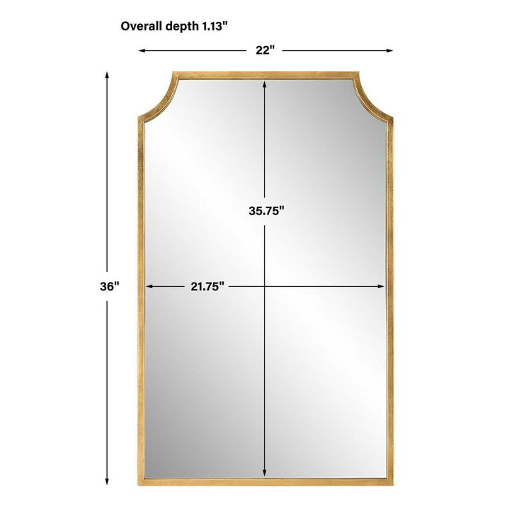 Casa Bella Living Curved Corners Gold Leaf Mirror