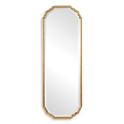 Casa Bella Living Elegant Curved Corners With Metallic Gold Leaf Frame Mirror