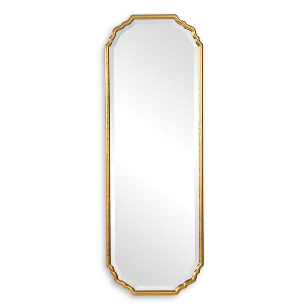 Casa Bella Living Elegant Curved Corners With Metallic Gold Leaf Frame Mirror