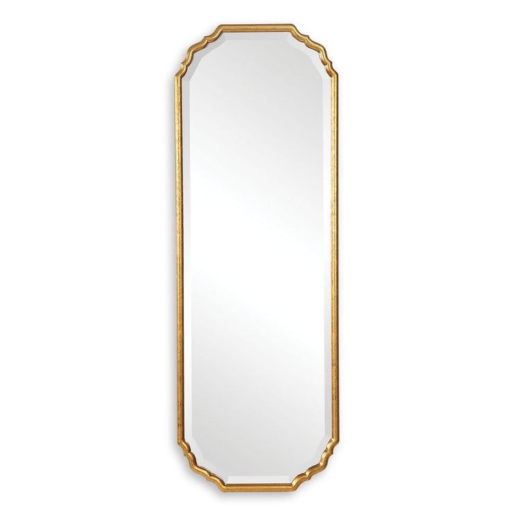 Casa Bella Living Elegant Curved Corners With Metallic Gold Leaf Frame Mirror