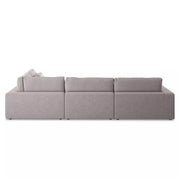 Four Hands Bloor 4 Piece Deep Seating Modular Left Arm Sectional With Ottoman ~ Chess Pewter Upholstered Woven Fabric