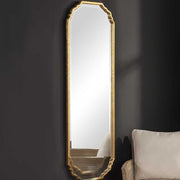 Casa Bella Living Elegant Curved Corners With Metallic Gold Leaf Frame Mirror