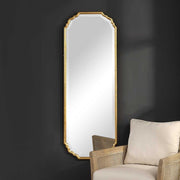 Casa Bella Living Elegant Curved Corners With Metallic Gold Leaf Frame Mirror