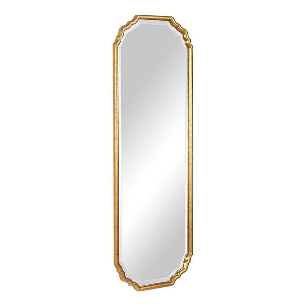 Casa Bella Living Elegant Curved Corners With Metallic Gold Leaf Frame Mirror