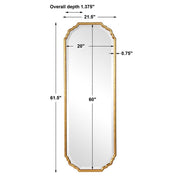 Casa Bella Living Elegant Curved Corners With Metallic Gold Leaf Frame Mirror