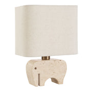Uttermost Tusk Elephant Sculpture Beige Accent Lamp With Khaki Fabric Shade