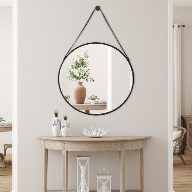 Casa Bella Living Antique Bronze Thick Framed Round Mirror
