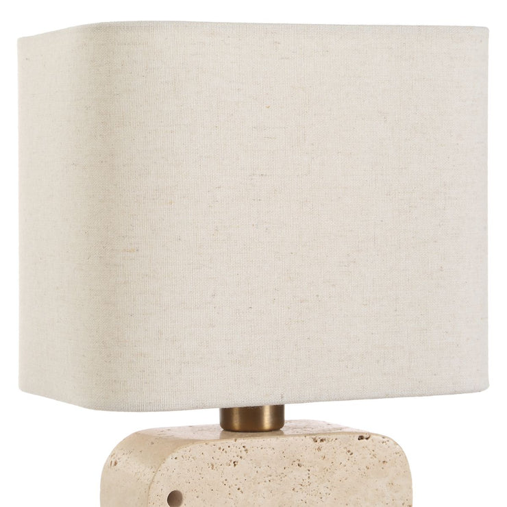 Uttermost Tusk Elephant Sculpture Beige Accent Lamp With Khaki Fabric Shade