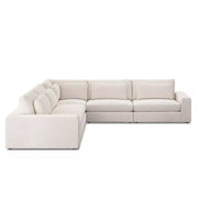 Four Hands Bloor 5 Piece Modular Deep Seating Sectional ~ Essence Natural Upholstered Woven Fabric