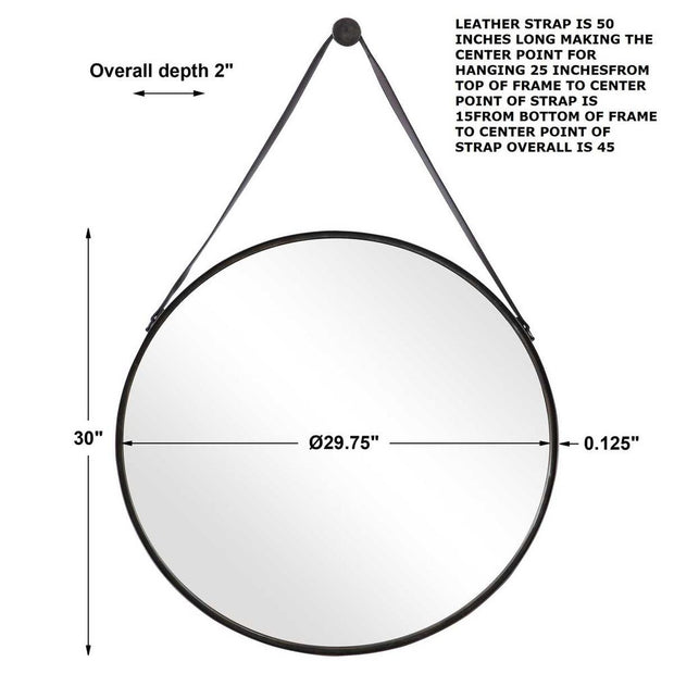 Casa Bella Living Antique Bronze Thick Framed Round Mirror