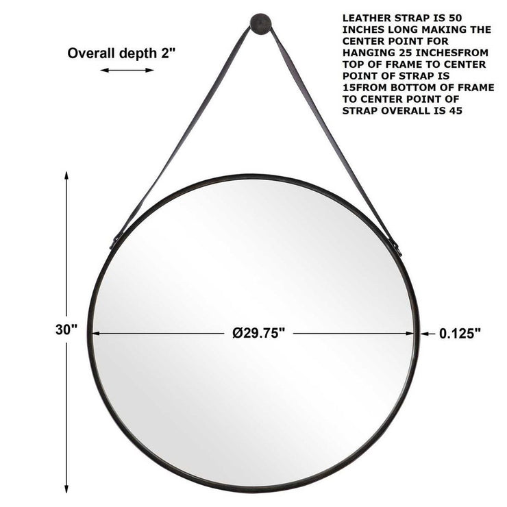 Casa Bella Living Antique Bronze Thick Framed Round Mirror
