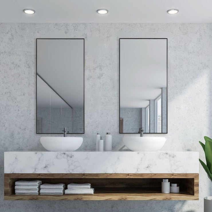 Casa Bella Living Thin Black Framed Contemporary Mirror