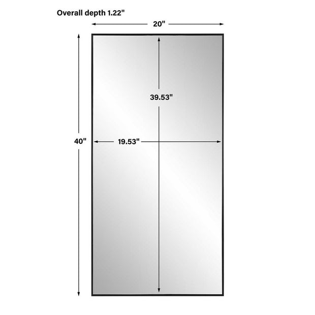 Casa Bella Living Thin Black Framed Contemporary Mirror