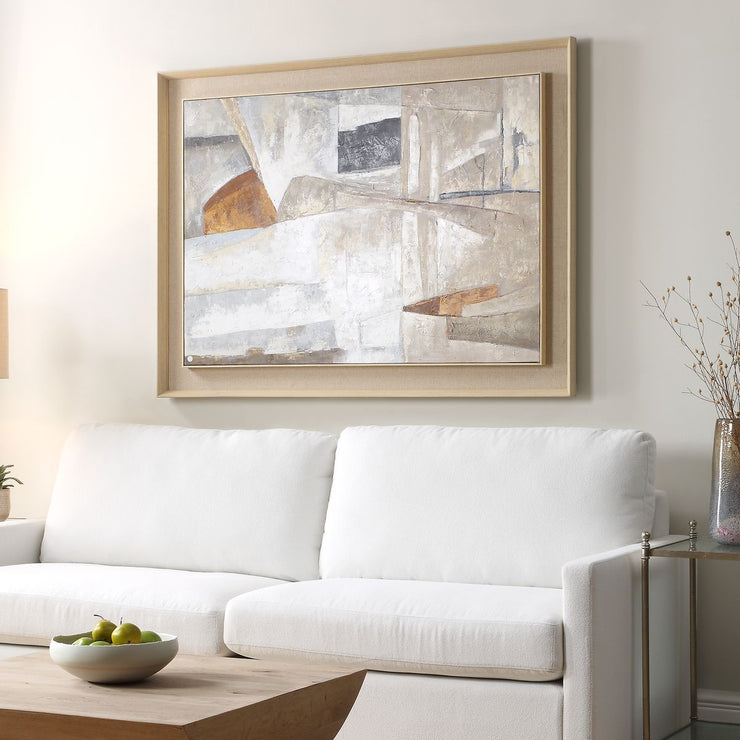 Uttermost Hide & Seek Hand Painted Canvas With Natural Wood Frame