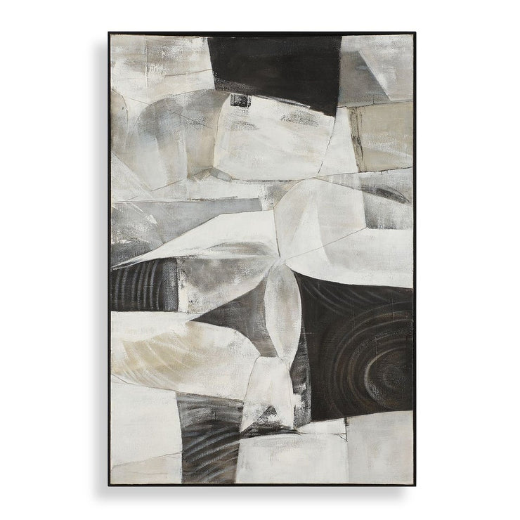 Uttermost Folding Time Black And White Framed Canvas
