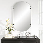 Casa Bella Living Modern Satin Black Mirror
