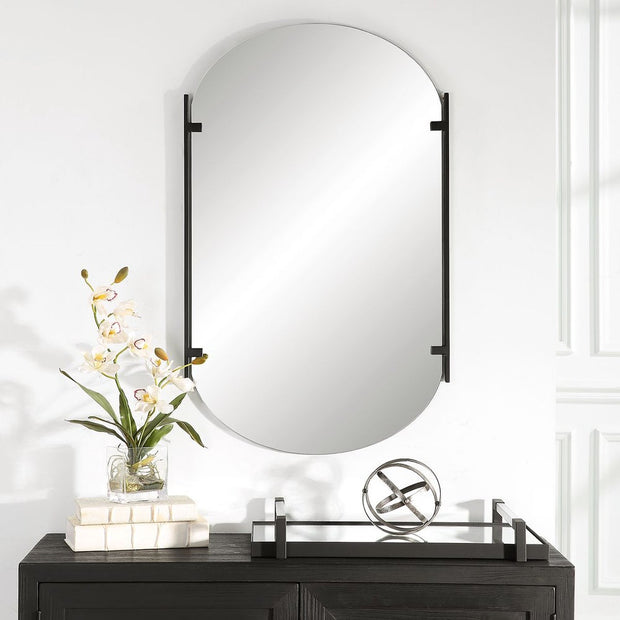 Casa Bella Living Modern Satin Black Mirror