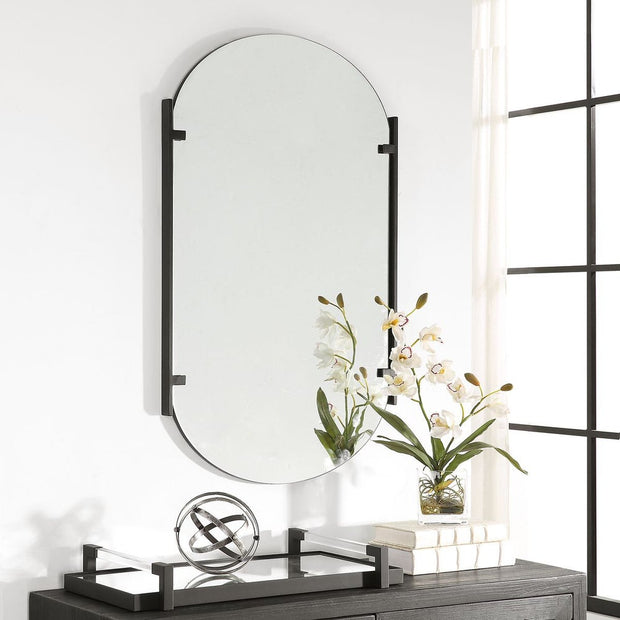 Casa Bella Living Modern Satin Black Mirror